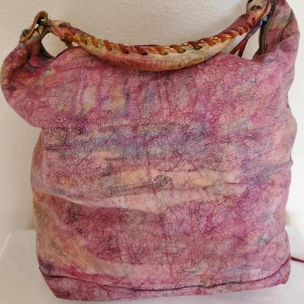 Balenciaga pink blue purple gray graffiti classic giant day city bag work agneau - Picture 7 of 14